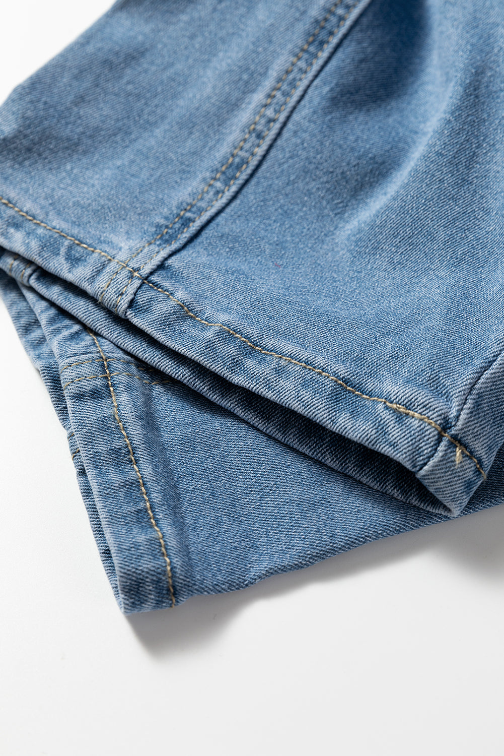 Dusk Blue Adjustable Buckle Barrel Denim Overalls