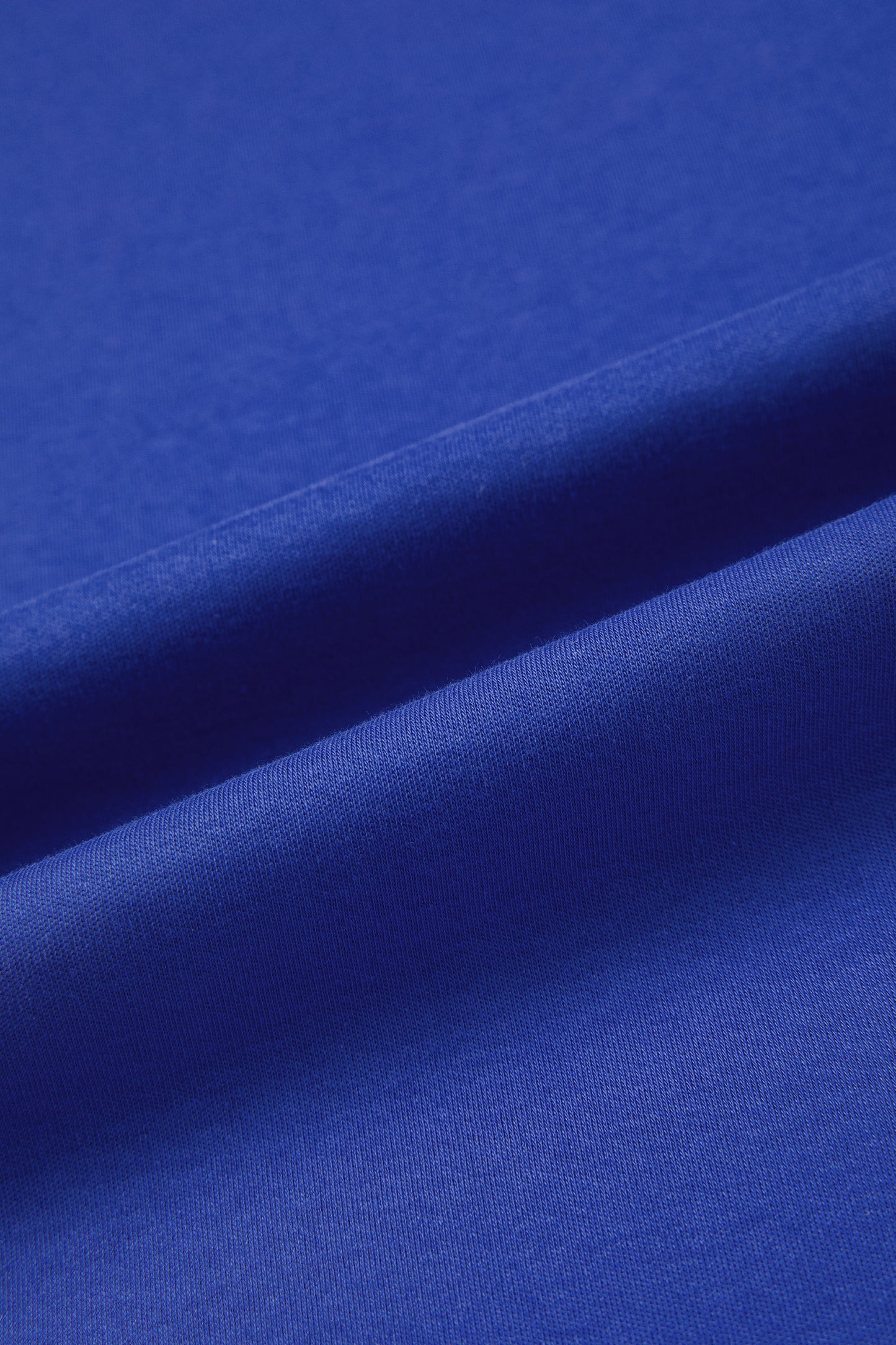 Dark Blue Solid Color High Neck Oversize Tee