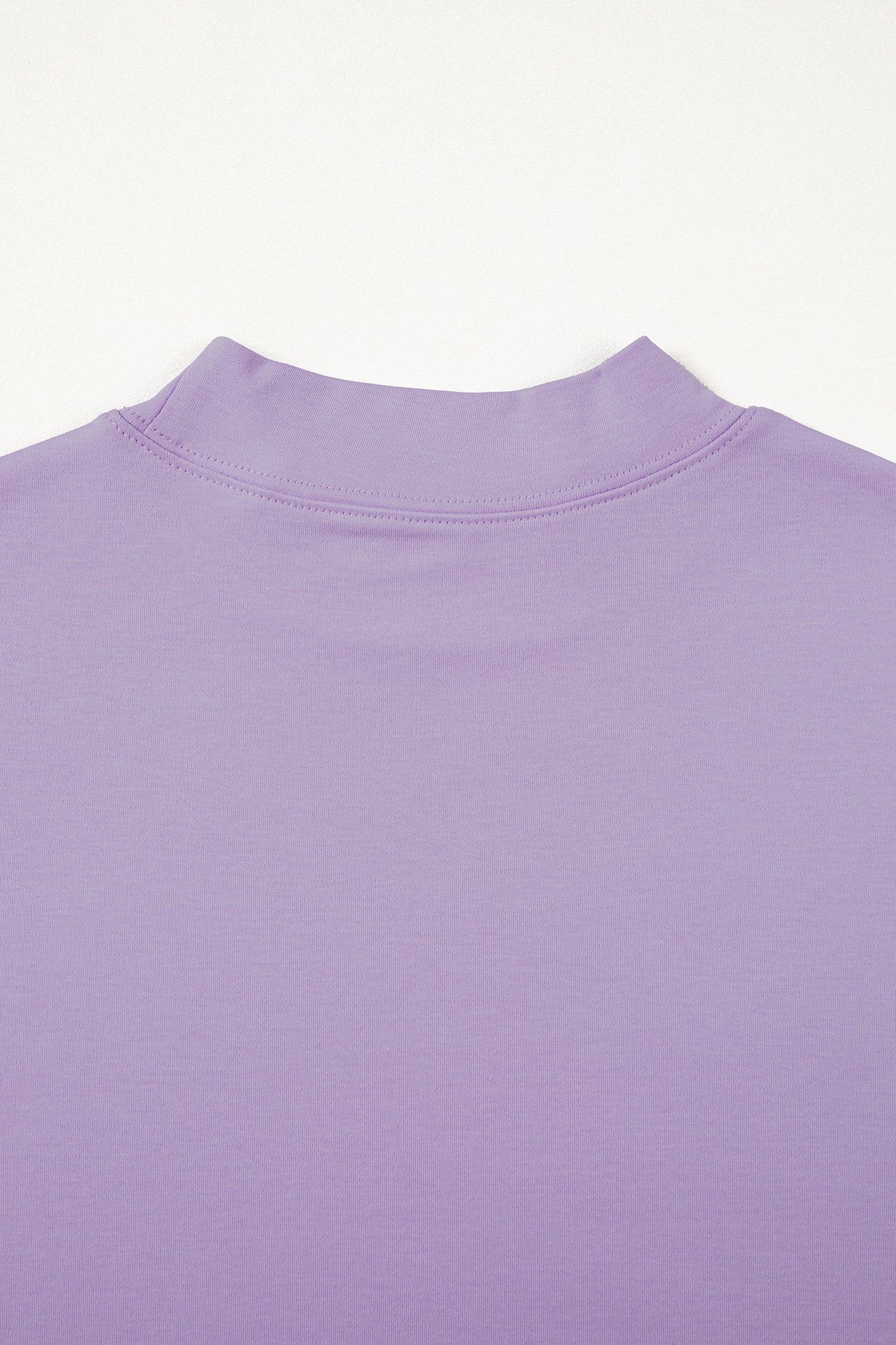 Dark Blue Solid Color High Neck Oversize Tee