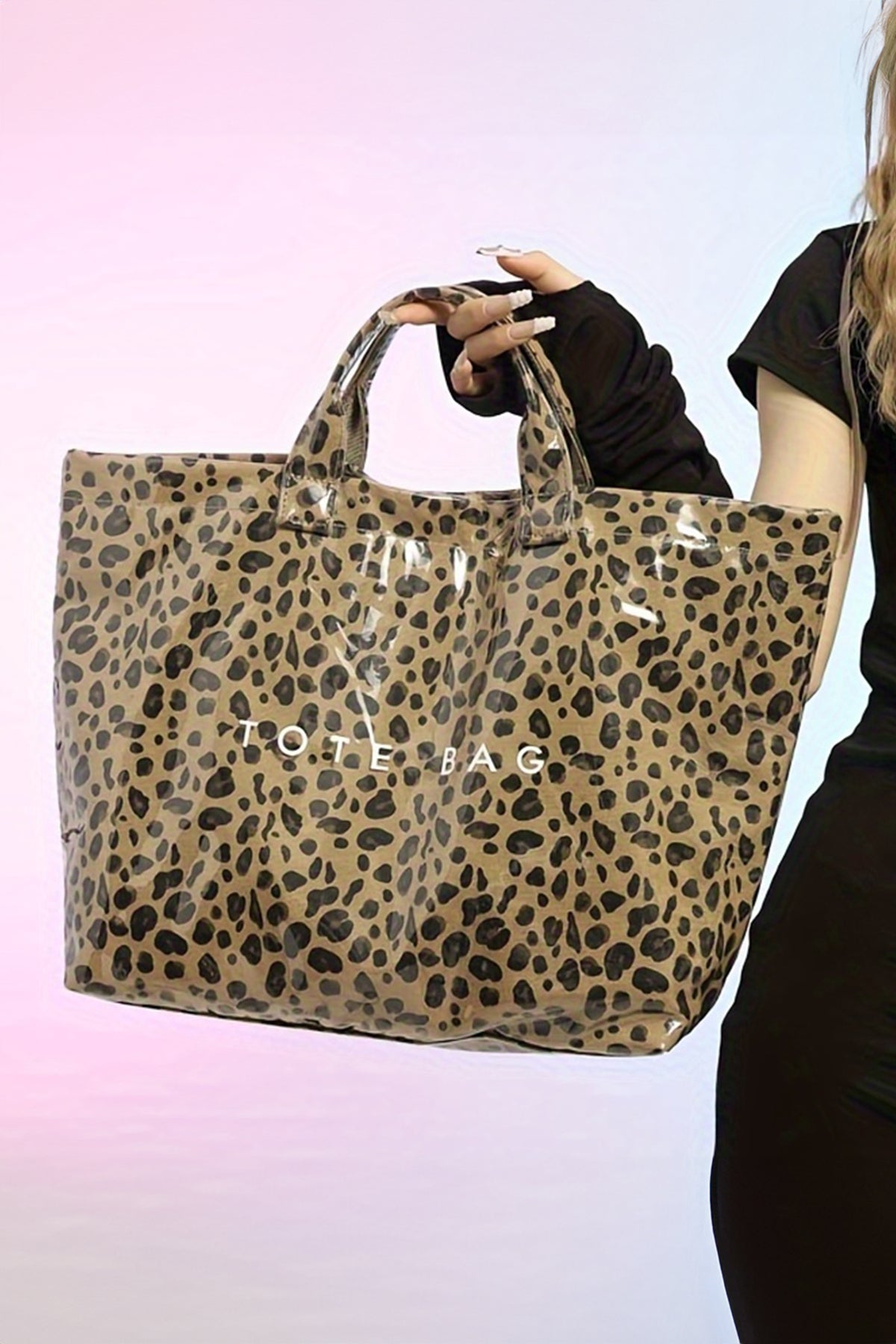 White Leopard PU Leather Water Proof Tote Bag