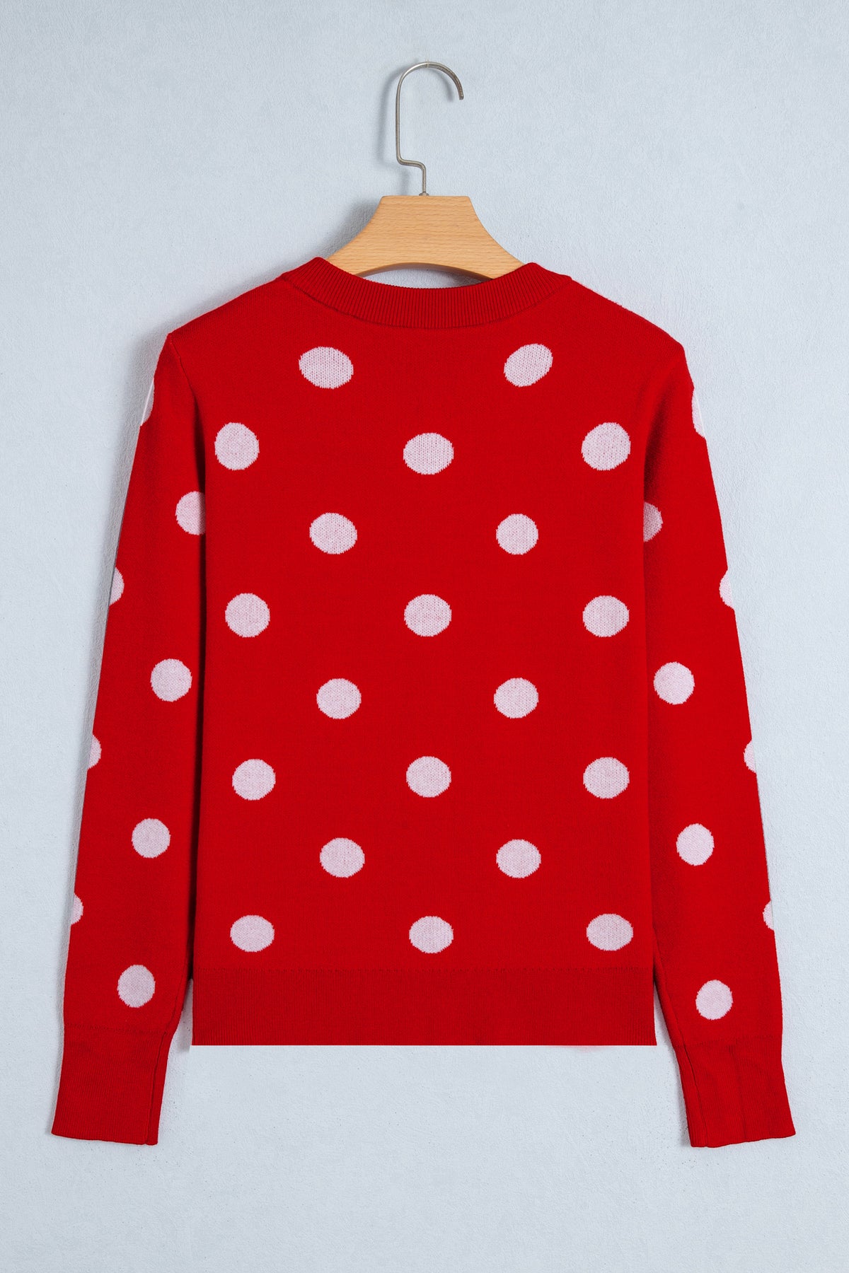 Yellow Cream Casual Polka Dot Button Front Long Sleeve Sweater Cardigan