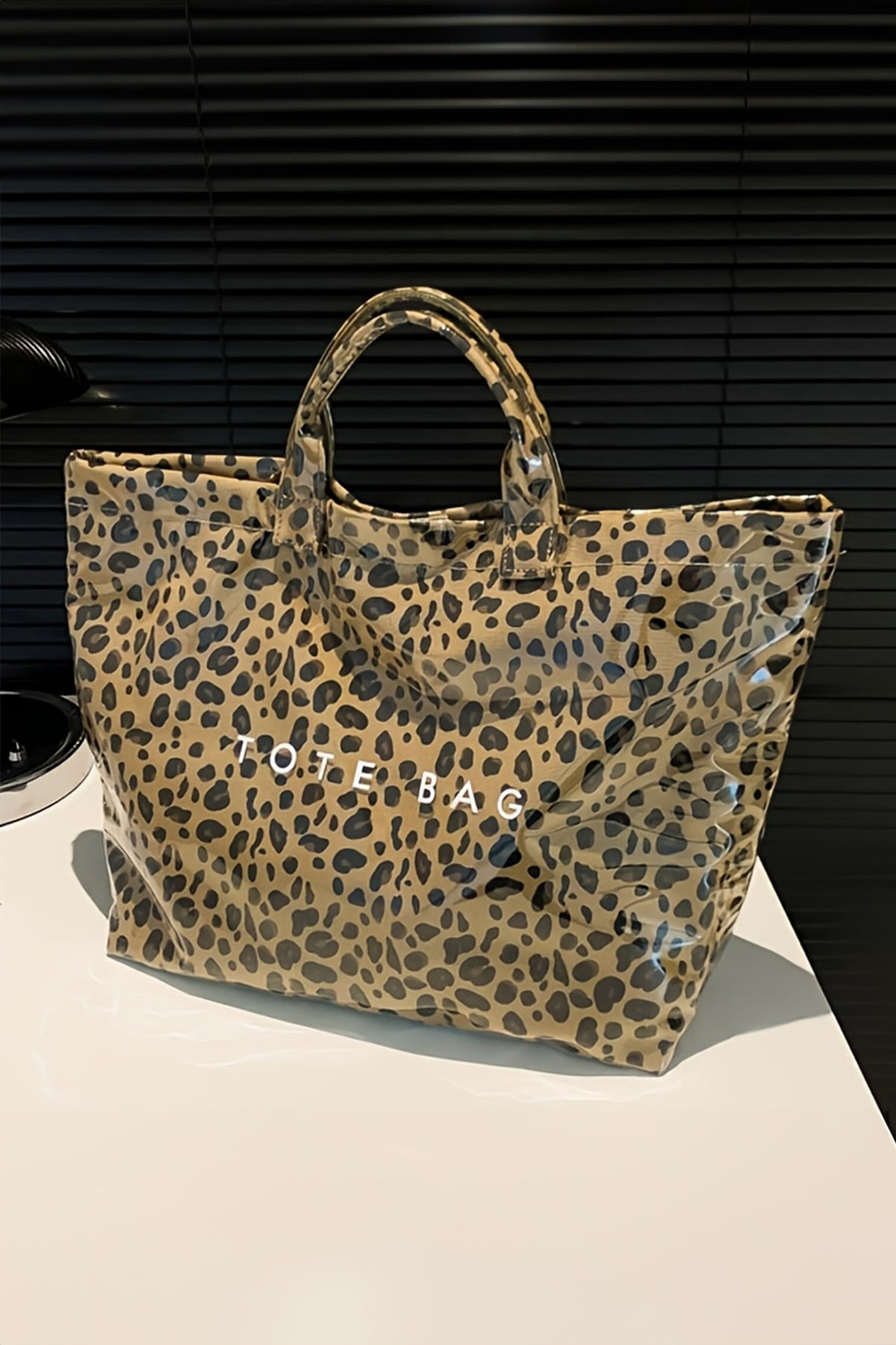 White Leopard PU Leather Water Proof Tote Bag