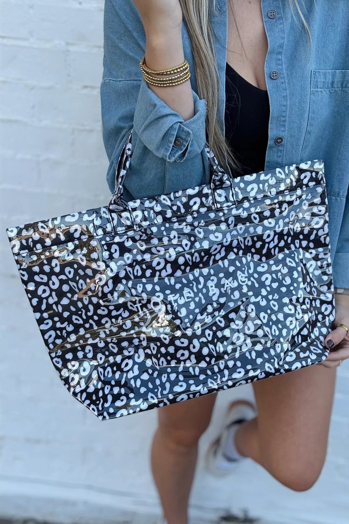 White Leopard PU Leather Water Proof Tote Bag