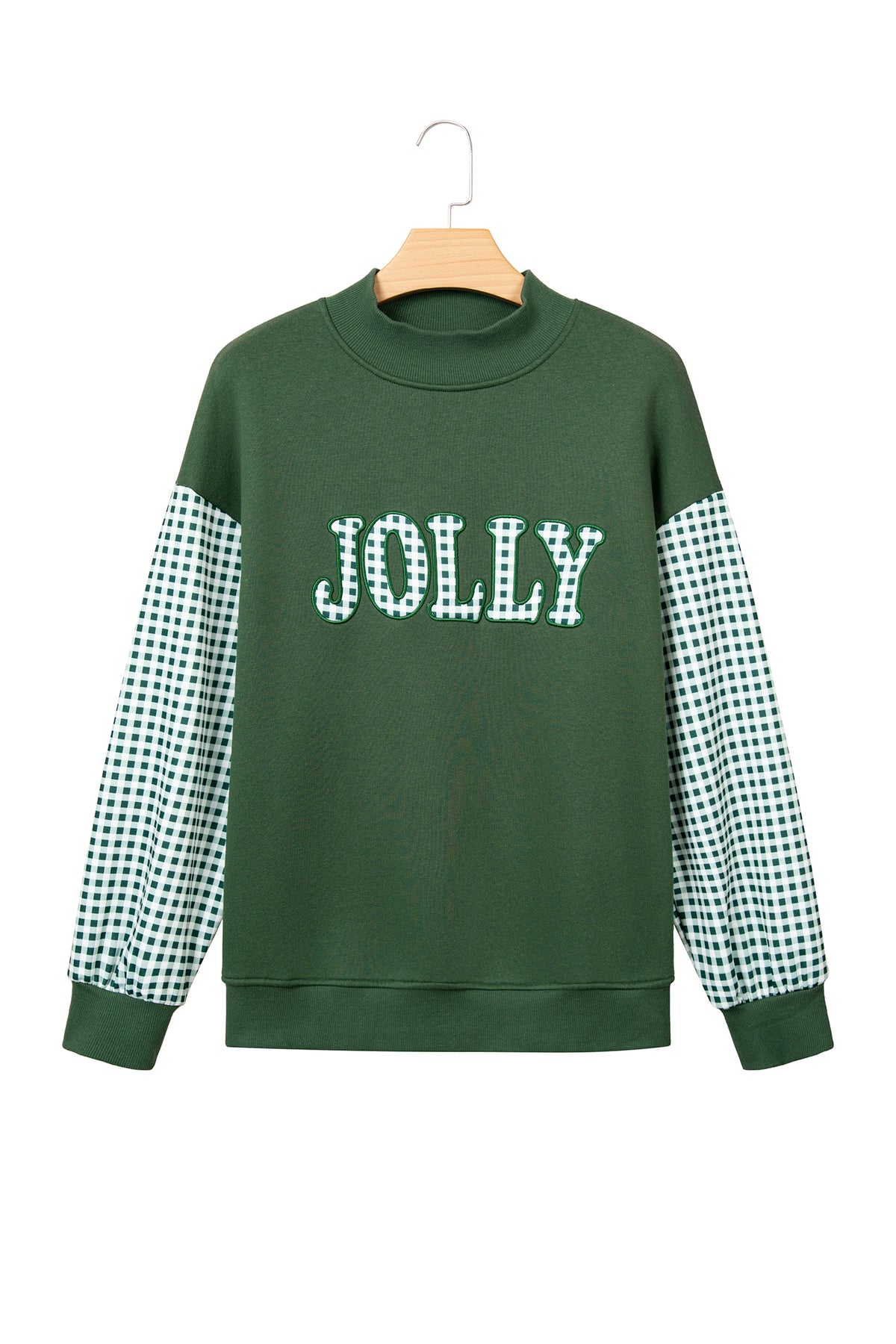 Evergreen Gingham Plaid Oversized Pullover Sweatshirt