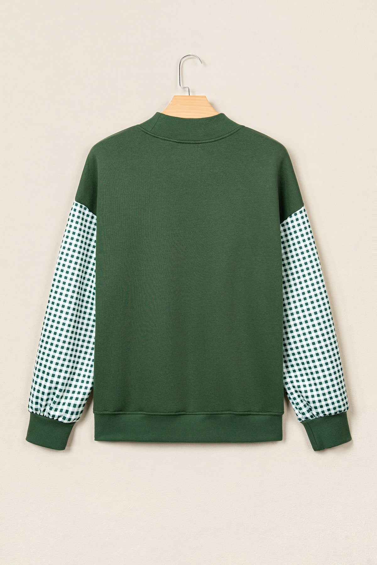 Evergreen Gingham Plaid Oversized Pullover Sweatshirt