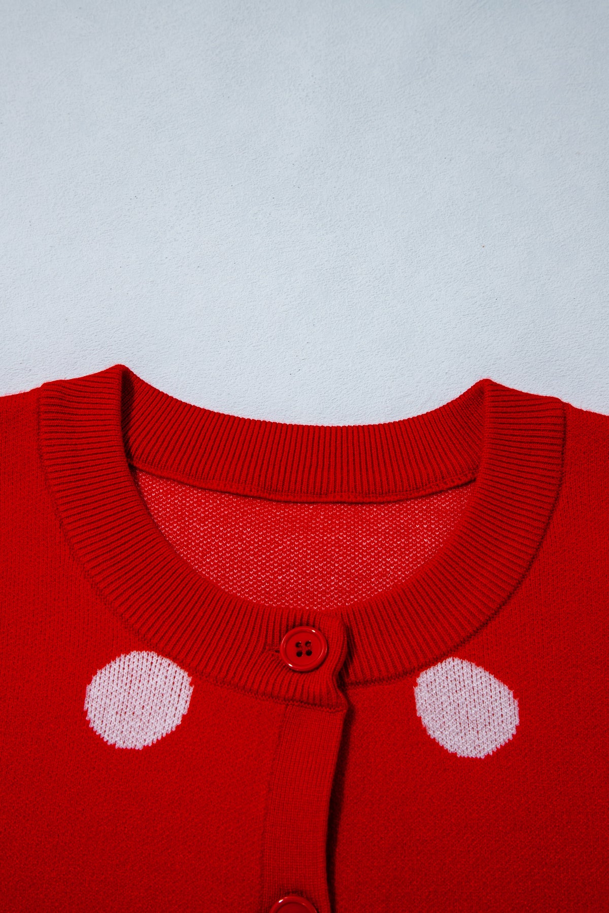 Yellow Cream Casual Polka Dot Button Front Long Sleeve Sweater Cardigan